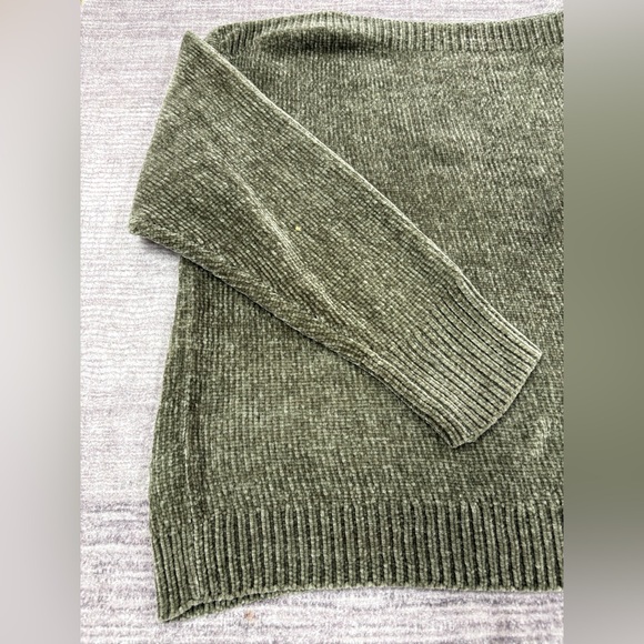 Tommy Bahama Women's Sweater Green  Chenille Knit Top Boat Neck Boxy Cozy Sz L - Picture 7 of 9